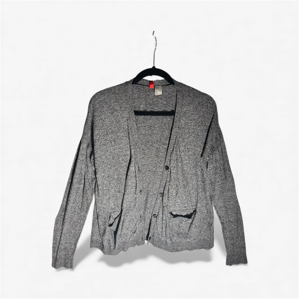 H&M Divided 100% Cotton Lightweight Gray Cardigan (L)